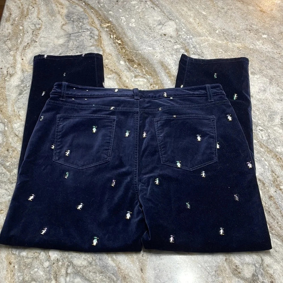 Talbots VELVETEEN STRAIGHT LEG PANTS - EMBROIDERED PENGUINS Plus Size 16 - Picture 9 of 10